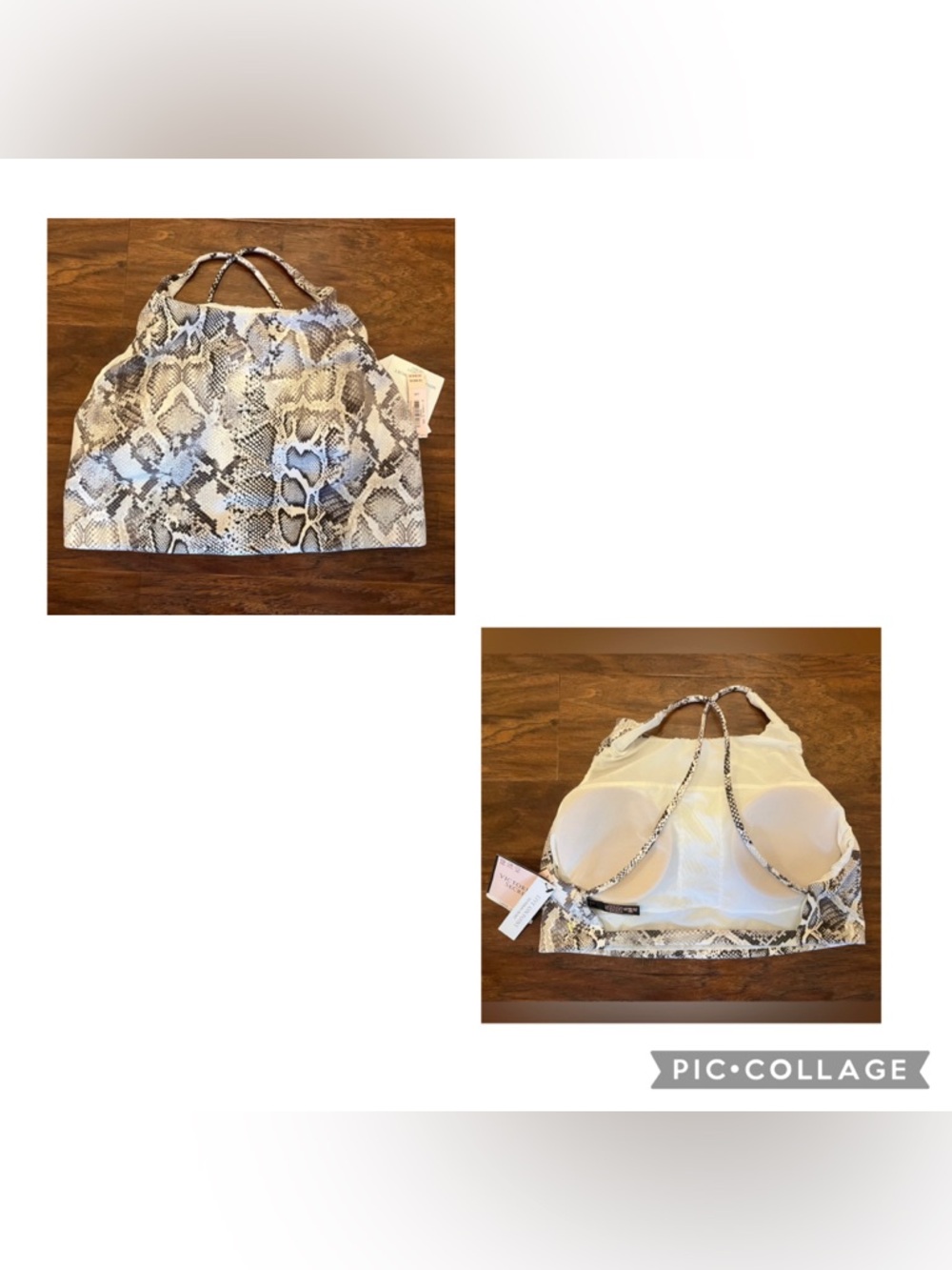 NWT Victoria’s Secret Minimum Support Snakeskin Bralette - Sz Large